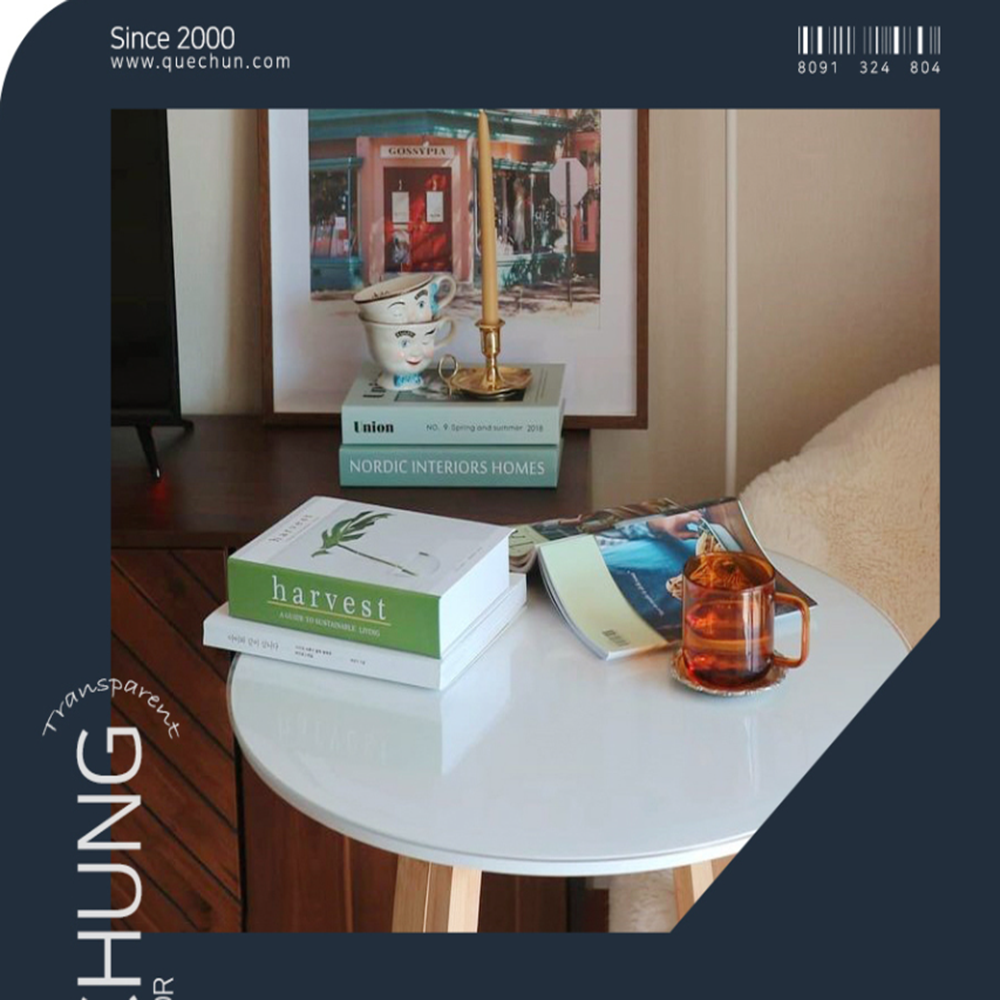 QUECHUNG clear matt instead of glass for table and desk (40cmx240cm)