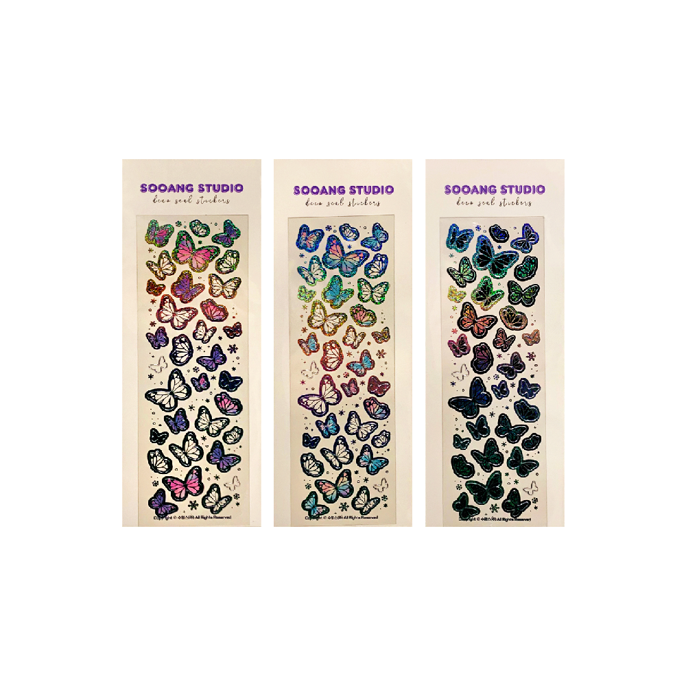 Sandy holo butterfly series·Korean CUTE holographic Stickers