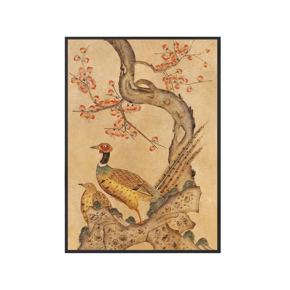 Korean Folk Art Frameless Art Print, minhwa drawing Korean art poster for home  decoration_'Whajodo'