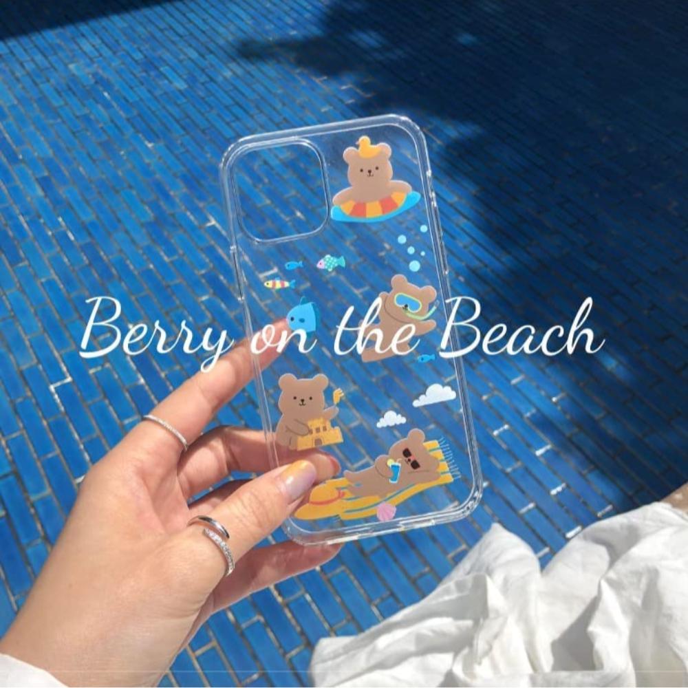 GTrend Berry On The Beach Jelllycase Shockproof & Protective Durable Phonecase, Corners TPU Cushion