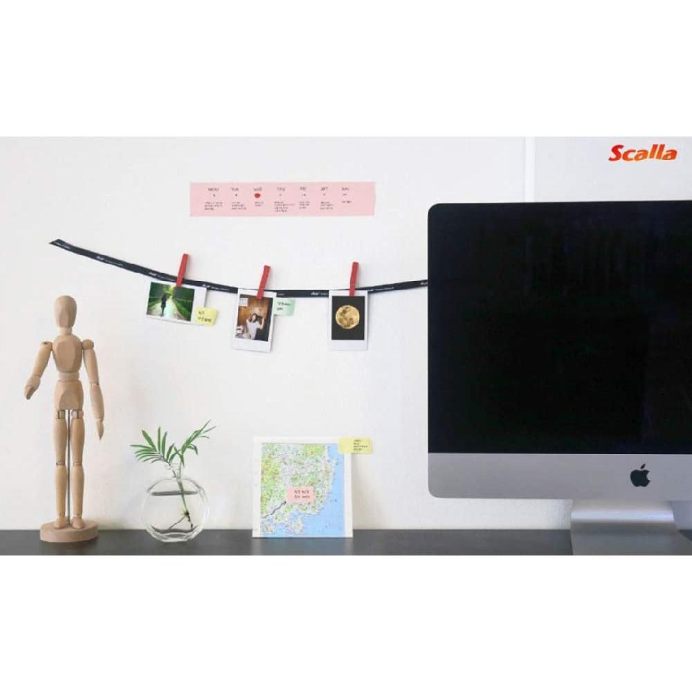 Scalla Memo Tape 10mm Set Sticky Note Adhesion 3 Colors 1 Dispenser with 10mm x 3 Rolls