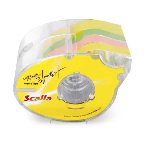Scalla Memo Tape 10mm Set Sticky Note Adhesion 3 Colors 1 Dispenser with 10mm x 3 Rolls