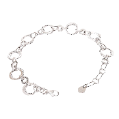 2 Patterned Round Silver Bracelet (Dia-cut/Mint-patterned)