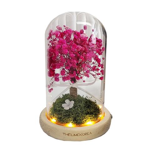 LED Pink Fog Glass Dome Mood Light Lovely Color