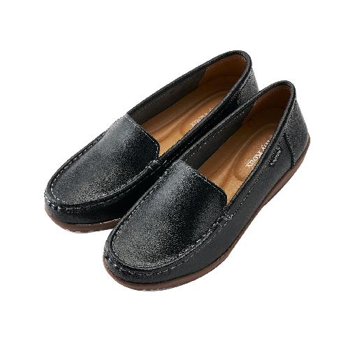 Cushioned Basic Daily Women Comfort Loafers / Black, 245