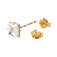 full image GOLD SQUARE CZ CASTING EARRINGS & VOLUME BUTTERFLY BACK CLUTCH
