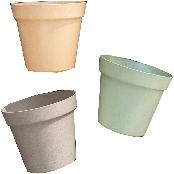 Freefactory Flower Plant Pot with Drainage Holes and Saucer Tray(Medium/Moss Green)