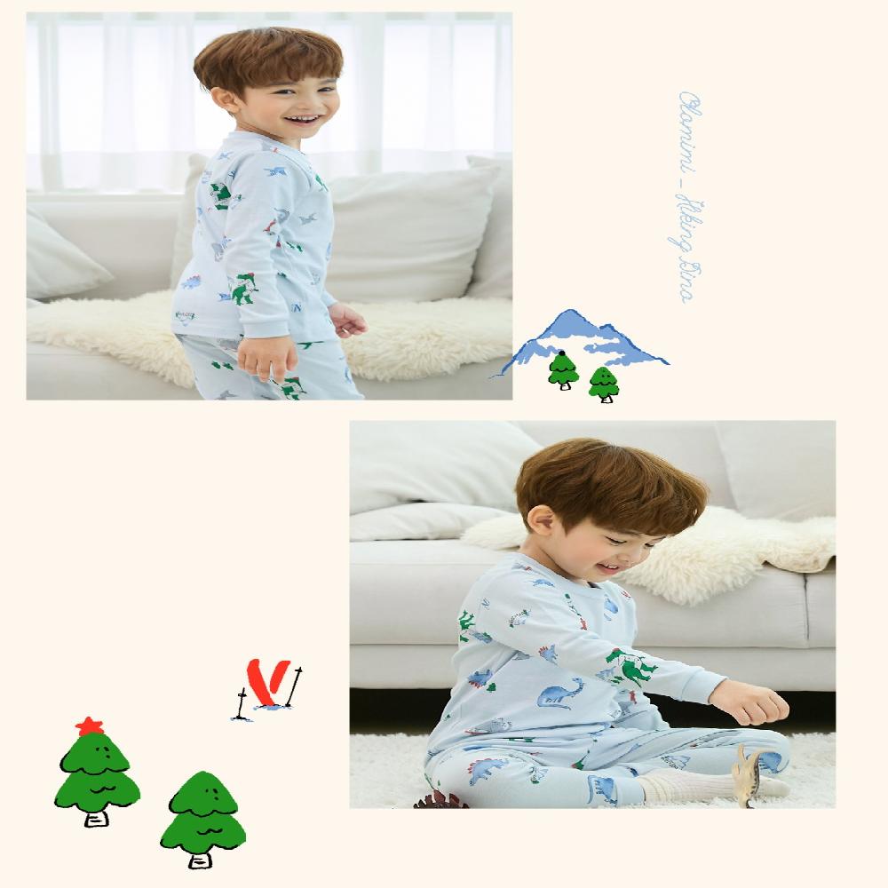 kids wear 30S 3/4 length modal <Hiking Dino>